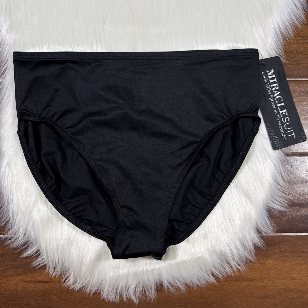 Miraclesuit Women's‎ Size 16 Black Tummy Control Basic Bikini Swim Bottoms